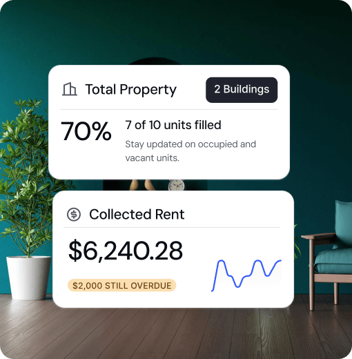 Property operations dashboard showing occupancy and collected rent